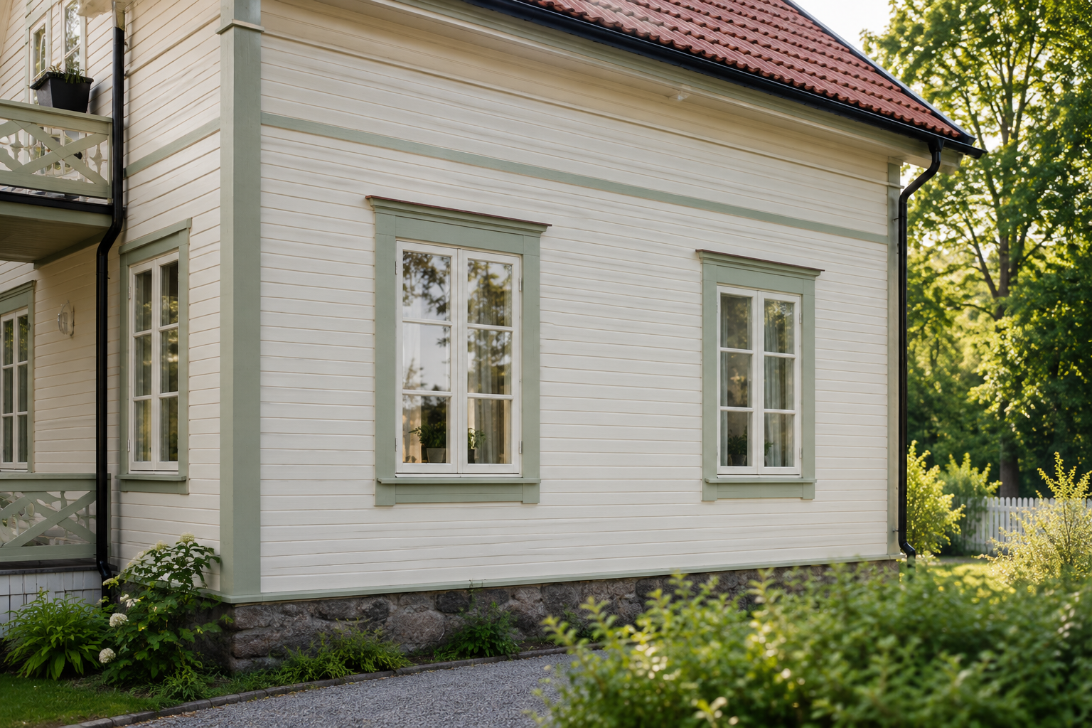 träfönster på klassisk villa